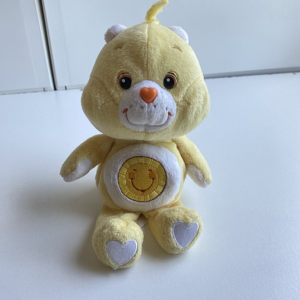 Vintage Care Bears Yellow Funshine Bear Plush‎ Sunshine Sun Stuffed Animal